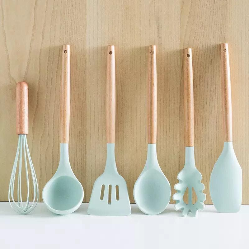 12 Pcs Silicone Utensils With Holder, Heat Resistant Kitchen Cookware 12 Pcs Silicone Utensils With Holder, Heat Resistant Kitchen Cookware
